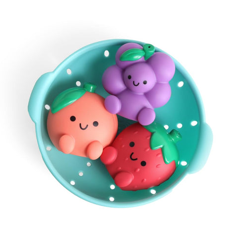 Itzy Ritzy Bath Squirter Toys Set of 3 Textured, Fruit-Shaped Bath Toys