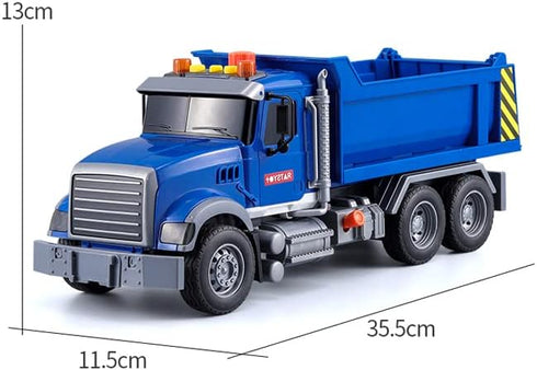 haomsj Big Dump Truck Toy Light Up & Moveable Lifting Back Garbage Push and Go Car Plastic Beach Construction Toy
