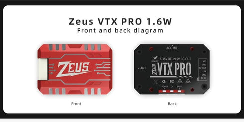 HGLRC Zeus 1.6W VTX PRO PIT/25/400/800/1.6W Switchable FPV DVR Transmitter for FPV Racing Drone Quad (MMCX)