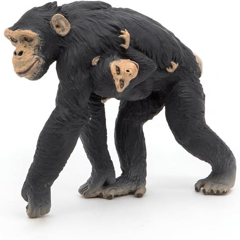 Papo Hand-Painted Chimpanzee and Baby Figurine - Wild Animal Kingdom Collectible for Children