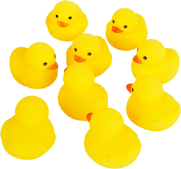 Bath Duck Toys - 10PCS Mini Rubber Ducks for Baby Shower, Squeak and Float Ducks for Toddlers (2.2’’)