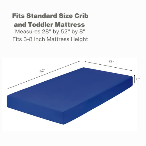 Everyday Kids Fitted Crib Sheet - 100% Soft Breathable Microfiber Baby Sheet, Fits Standard Size Crib Mattress, Royal