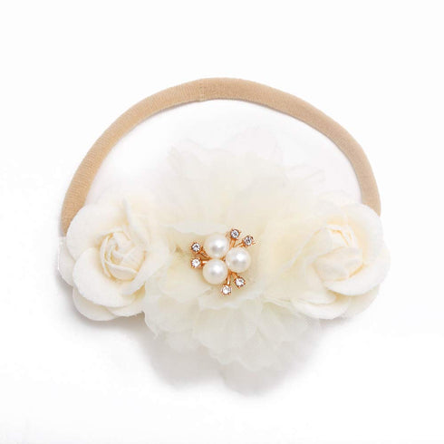 Baby Girl Floral Headband, Nylon Flower Crown Elastic Hairband, 3pcs Hair Accessories Gift for Girls, 2#, Stretchy Size