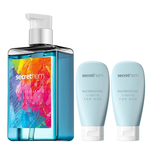 secrethem Men's Intimate Wash Value Pack - 8.79oz Daily Pump & 2x60ml Travel