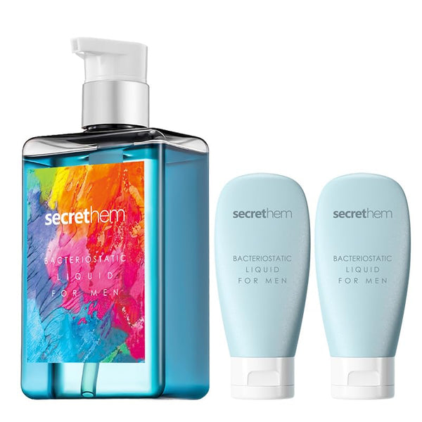 secrethem Men's Intimate Wash Value Pack - 8.79oz Daily Pump & 2x60ml Travel