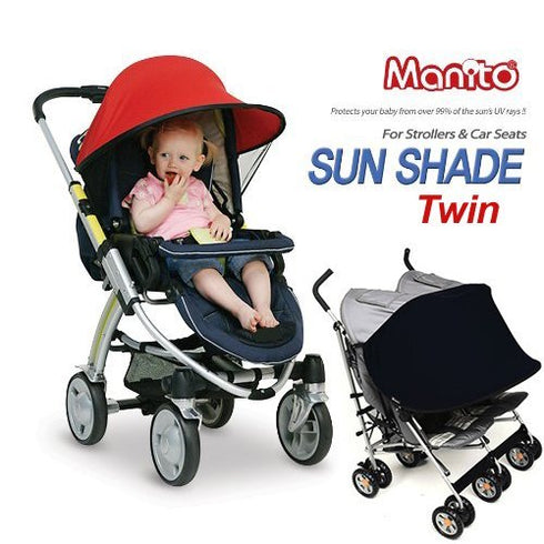 Manito Twin Stroller Sun Shade - Bright Red