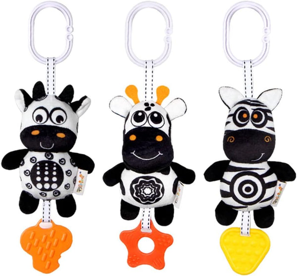 KAKIBLIN Baby Hanging Toy,3 Pack Black and White Sensory Toys for for