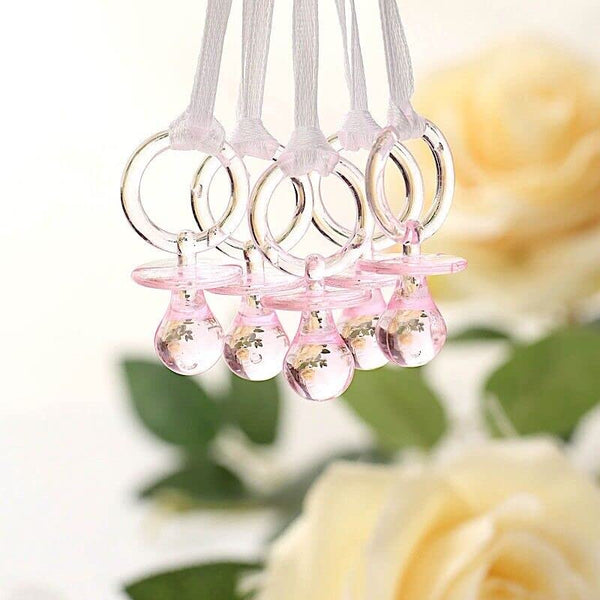 Generic 12 Pcs Pink Plastic Mini Baby Pacifiers Party Favors Decorations Supplies