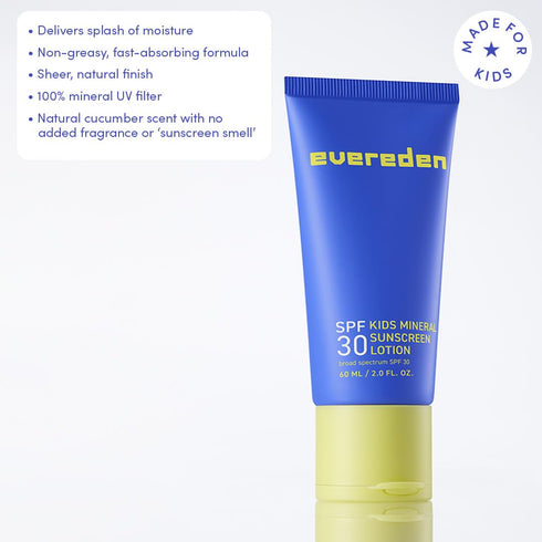 30: Evereden Premium Mineral Sunscreen SPF Baby-Safe Whole-Family Mineral Sunblock Kids Love - Non-Nano Kids Sunscreen