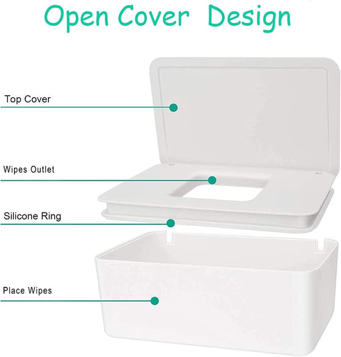 Size(8.2L 4.9W 3.9H inches), Moorfowl Butt Wipes Dispenser for Bathroom, Upgrade x x Large Capacity Flushable Wipes
