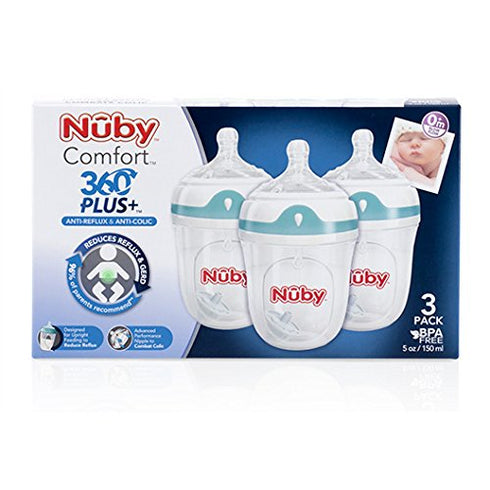 3 360 5 Nuby Piece Comfort Bottle, Ounce