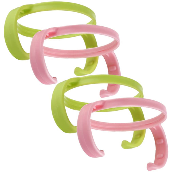 Bottle Handles Grips Compatible for Comotomo Feeding Baby Bottles (Set of 4, 2 Pink + 2 Green)