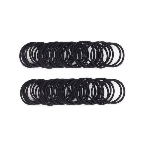Baby Girls Hair Ties - No-Metal Hair Elastics Ponytail Holders (2 mm x 2.5 cm, Black)