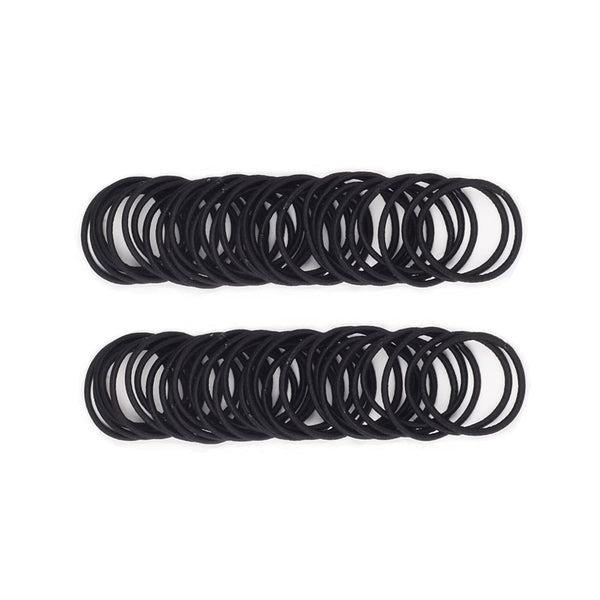 Baby Girls Hair Ties - No-Metal Hair Elastics Ponytail Holders (2 mm x 2.5 cm, Black)
