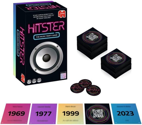 Jumbo Hitster - The Music Party Board Game, Fun Music Quiz Game for 2-10 Players