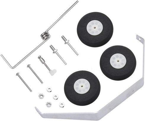 1 Set Aluminum Landing Gear Wheel Kit DIY Parts for RC Plane Jet, Cessna 182 Replacement