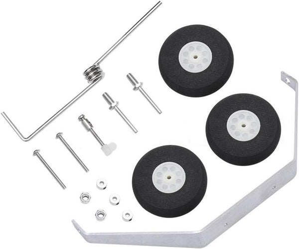 1 Set Aluminum Landing Gear Wheel Kit DIY Parts for RC Plane Jet, Cessna 182 Replacement