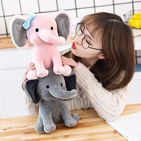 Stuffed Elephant Plush Toys 9 Inch (Gray)