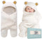 BlueMello Baby Bear Swaddle Blanket, Ultra-Soft Plush for Infants 0-6 Months, White Receiving Wrap