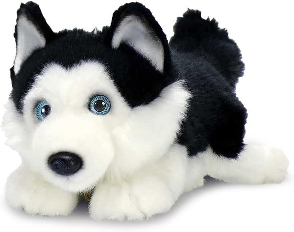 Aurora World Miyoni Black Lying Husky Plush - Super Soft 11" Realistic