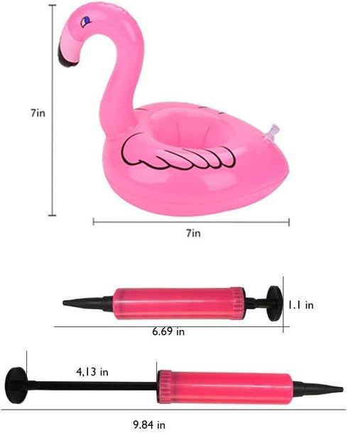14 Pack Inflatable Flamingo Drink Holder, Pool Floats Cup Holder, Floating Coasters for Water Fun Party