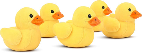 14" Playset 5pcs Yellow Duck Stuffed Animal with Babies, Ducky Plush with Zipper Pocket, Ducklings Toys Plushie
