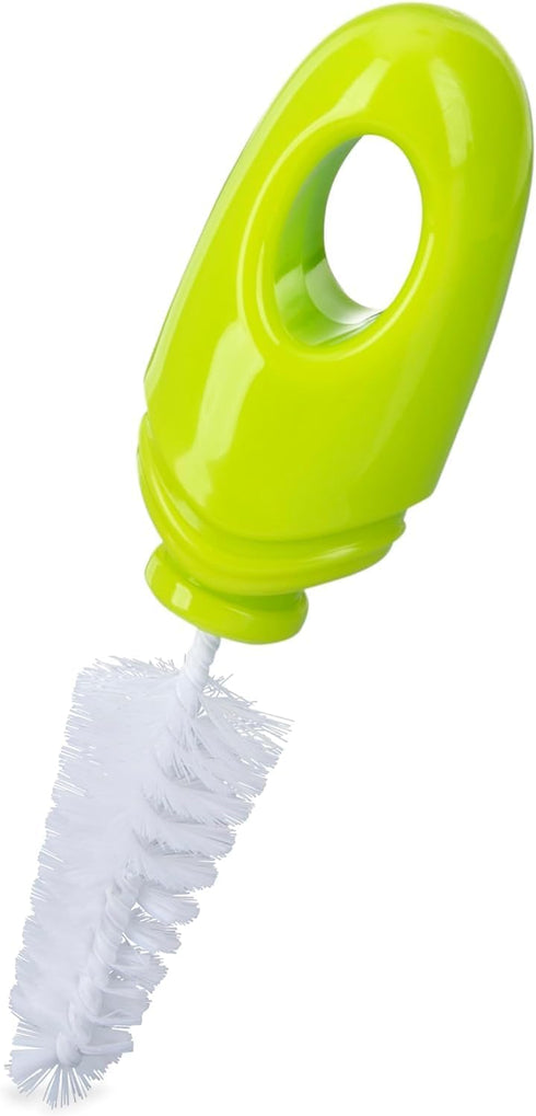 2 Pack: Nuby Bottle and Nipple Brush with Soft Bristles and Stand | Blue & Grey | Bottle & Nipple Accessory Cleaning