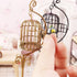 1:12 Dollhouse Birdcage Scale Accessories Miniature Bird Cage Floor Stand Openable Cage Alloy Birdcage Model Mini House
