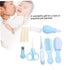 Uanqfegy 8PCS Set Baby Grooming Kit, Portable Newborn Care Essentials with Safety Nail Cutter in Blue