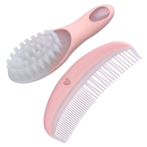 Set 1Set Baby Hair Brush and Comb Massage Scalp Brush for Newborn and Toddler (Pink)