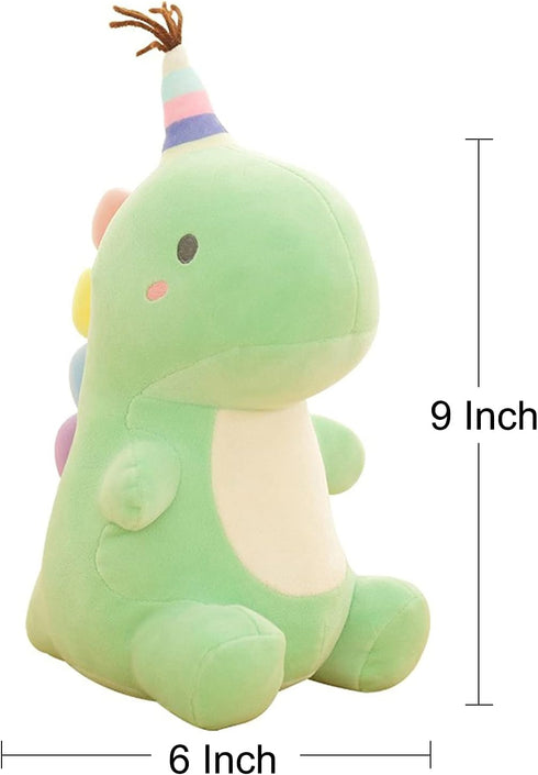 Cute Dinosaur Stuffed Animal Plush Toy, Soft Dino Plushies for Kids, Plush Doll Gifts for Boys and Girls (Green, 9 Inch)