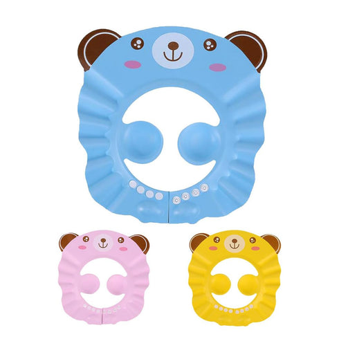 Pineeseatile Baby Shampoo Cap Adjustable Toddler Shower Ear Protection Shield Sun Shading Hat Pink Kids Hair Washing
