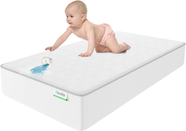 Novilla Waterproof Crib Mattress Protector 52" X 28" Breathable Fabric Mattress Cover,