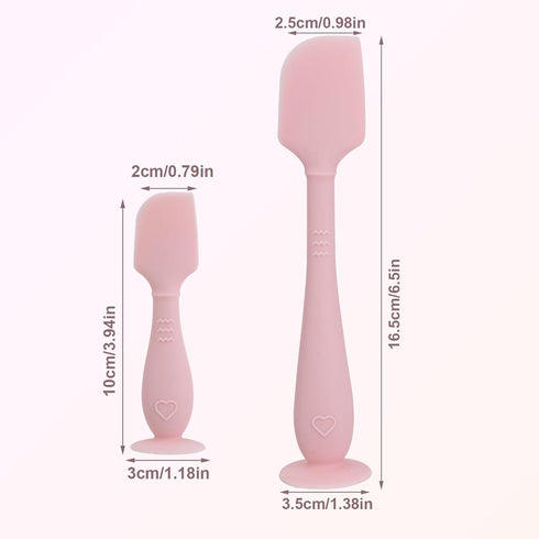 lasuroa 2pcs 2 Baby Diaper Cream Spatula with Travel Case, Sizes Soft Flexible Silicone Butt Paste Applicator Baby