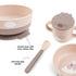 Set 2-Handle Set Done by Deer Foodie First Meal with Suction Base Bowl, Spout Cup & Spoon Happy Clouds Design in Powder