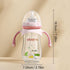 12+ Pink/2Pack/9oz Oberni Baby Bottles, Weighted Straw Toddler Milk Bottles with Non-Slip Handle, Size + Variable Fast
