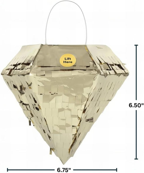 Unique Mini Gold Foil Diamond Piñata, Favor Decoration (1 Pc) for Birthdays & Themed Events