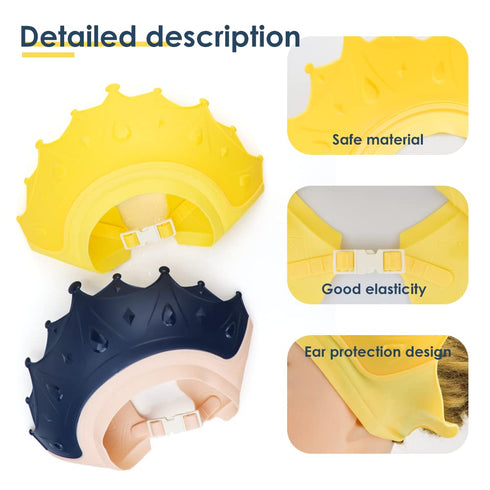 2 Pieces Soft Baby Shower Cap, Adjustable for Washing Hair Shield, Safe Visor Cap for Toddler Kids