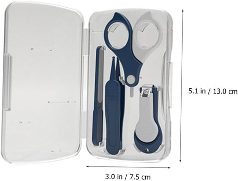 Set Newborn Nail Clipper Ergonomic Grooming Kit with Safe Tools for Manicure Includes Scissors Tweezers and File