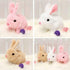 Bunny Toys Educational Interactive Toys, 2023 New Plush Stuffed Bunny Toy with Sounds, Hopping Rabbit (White)