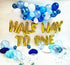 JeVenis 15 PCS Half Way To One Balloons for Boy Birthday Party Decorations, 1/2 Birthday Blue Balloons