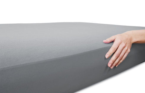 The Shrunks Natural Fibre Crib-Sized Water-Proof Fitted Sheet (2 Pack Crib/Toddler, Grey)