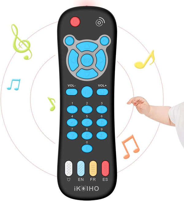 Baby Remote Control Toy for 1 Year Old Boys Girls, Realistic Toddler TV Remote with Music & Light, Early Education
