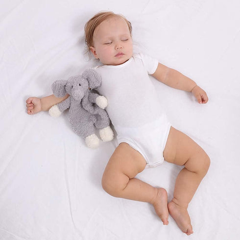 Apricot Lamb Stuffed Animals Security Blanket - Gray Elephant Infant Nursery Character Plush Snuggler (10 Inches)