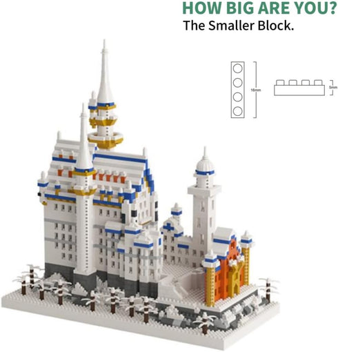 Kadablk Sets,Germany 2800+ Famous Architecture Model,Micro Blocks Building Swan Stone Castle, PCS Mini Bricks Building