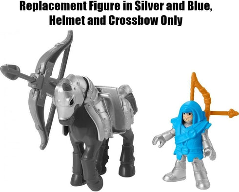 Imaginext Replacement Parts for Fisher-Price Honorable Archer Playset - Silver and Blue Figure with Helmet