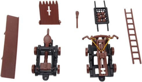 PXRJE Medieval Castle Knights Action Figure Toy Army Playset with Assemble Castle, Catapult and Horse-Drawn Carriage