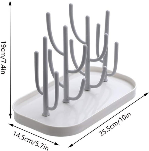 FEOOWV Baby Bottle Drying Rack with Base, Creative Tree Branch Baby Bottle Dryer Holder for Bottles, Teats, Cups, Pump