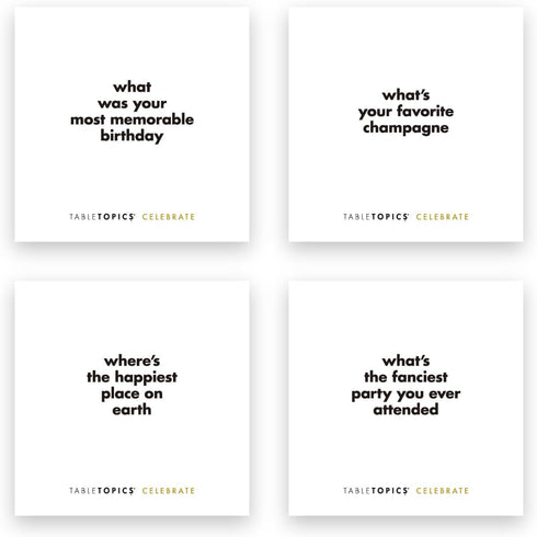 TableTopics Celebrate to Go - 40 Conversation Cards for Parties, Great Gift for Getting to Know You Game
