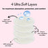 Bamboo Viscose Nursing Pads - 14 Washable Pads with Wash and Storage Bags for Breastfeeding (Pastel Touch, Medium 3.9")